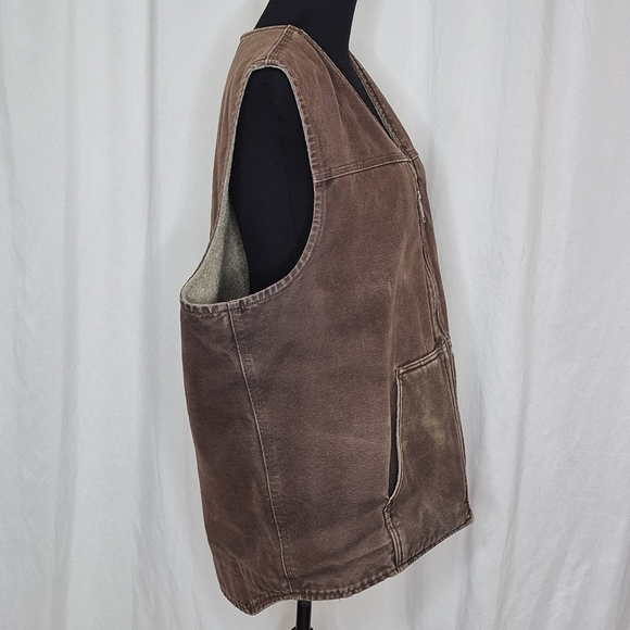 Carhartt Sherpa-Lined Washed Duck Canvas Vest - Size 2XL - Picture 3 of 12